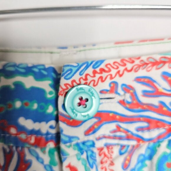 LILLY PULITZER The Callahan Knit Shorts MULTI LET MINNOW RED BLUE size 4 Chino - Picture 3 of 6